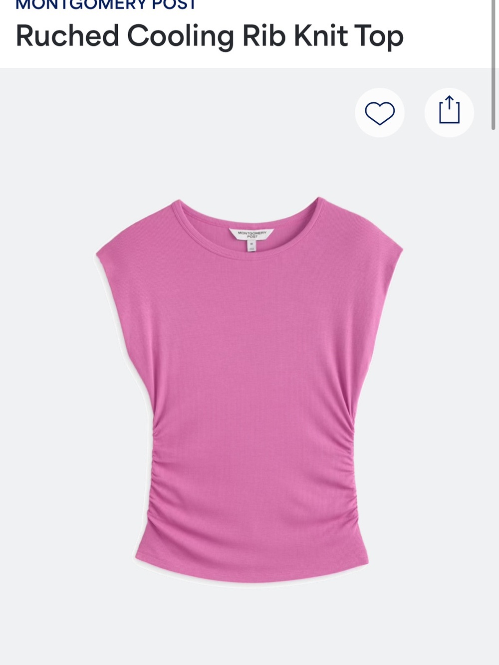 Ruched Rib Tank Top - Pink